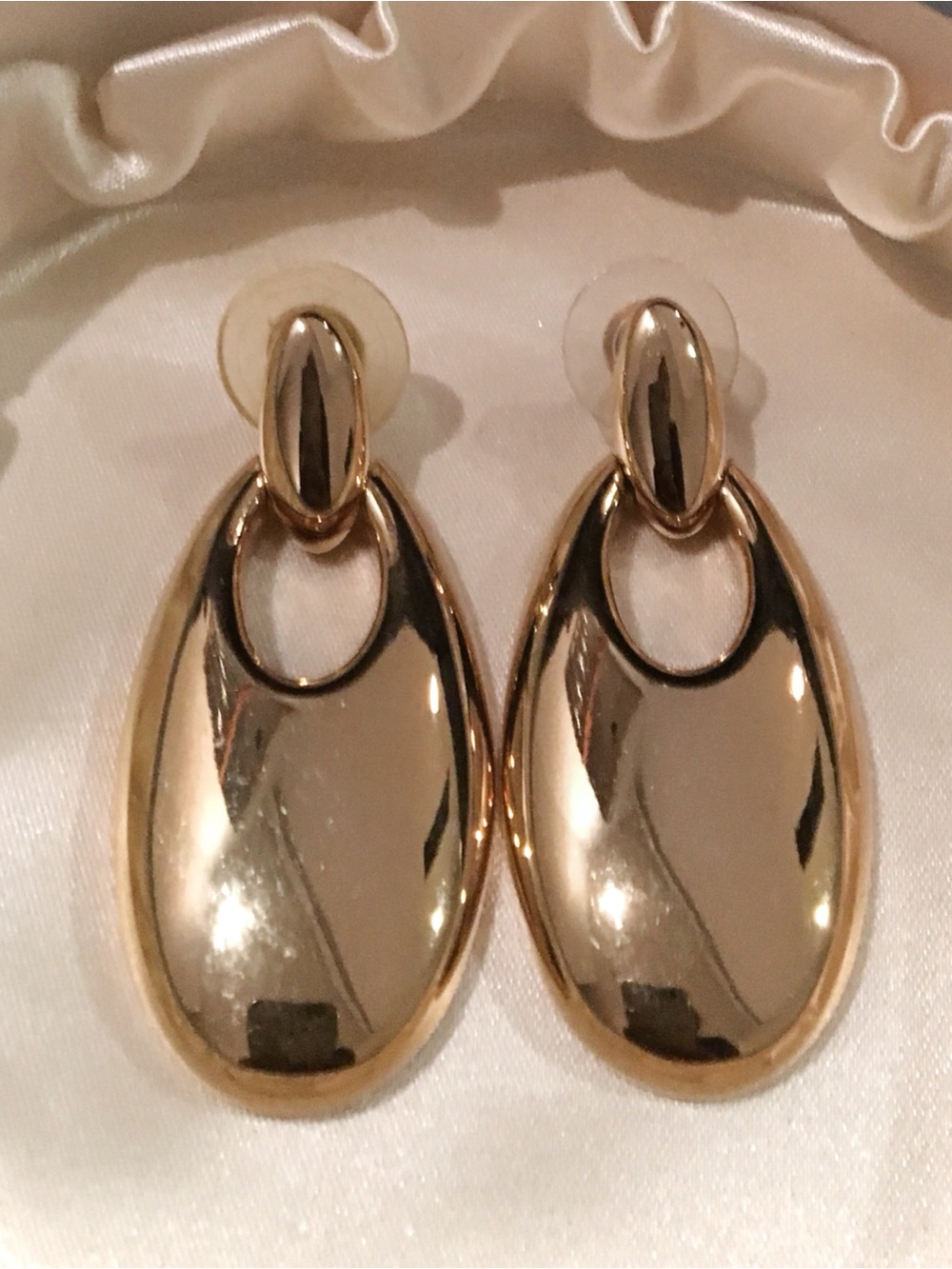 Vintage Givenchy Gold-Tone Doorknocker Drop Earrings